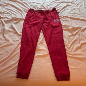 Red woman’s champions sweatpants
